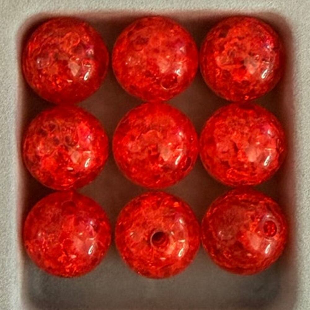 #8141 -  5-piece pack of cracked glass beads in the color shown above - 16mm